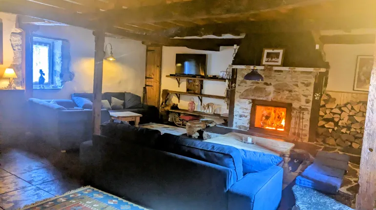 Fireplace in the living room Grange de Bâa Hautes Pyrénées